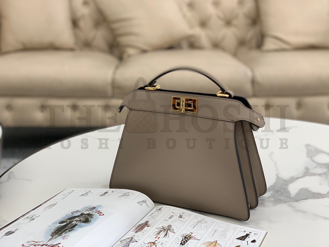 F**di Peekaboo ISeeU Small Bag In Grey Calfskin Master Quality