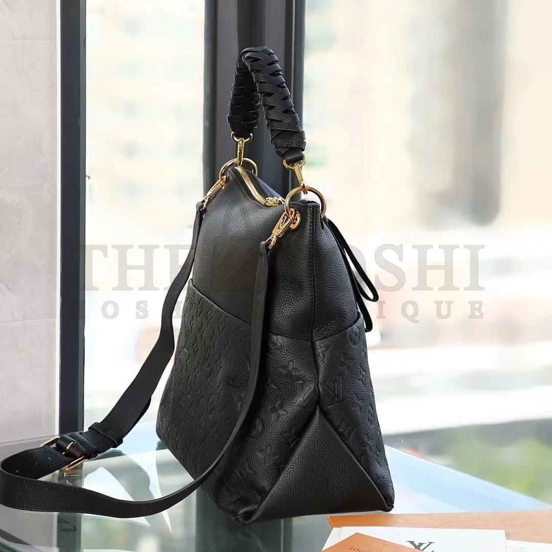 L0vis Vvtt0n LV Women Maida Hobo Handbag Black Embossed Grained Cowhide Leather Master Quality