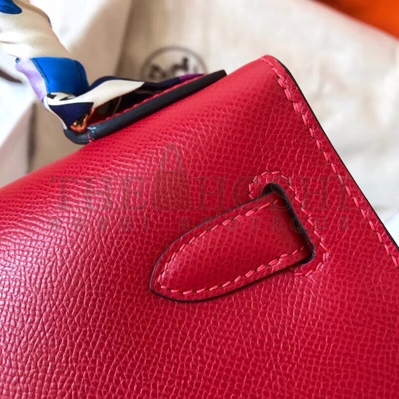 H**me5 Red Epsom Kelly 28cm Handmade Bag Master Quality