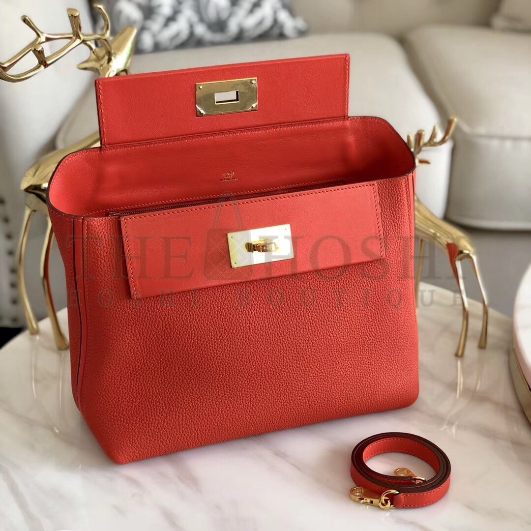 H**me5 24/24 29 Bag In Red Clemence Calfskin Master Quality