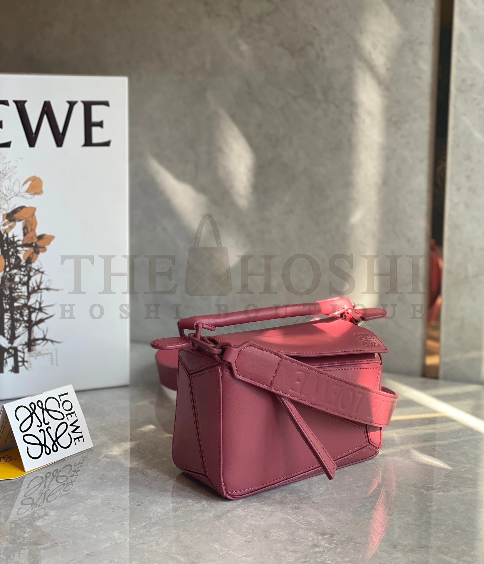 L0ew* Puzzle Mini Bag In Plumrose Satin Calfskin Master Quality