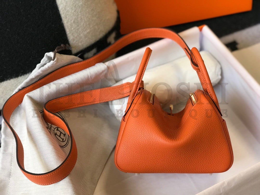 H**me5 Lindy Mini Bag In Orange Clemence Leather GHW Master Quality