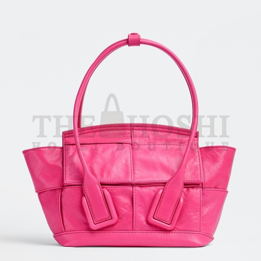 B0tt*ga Ven*ta Mini Arco Bag In Pink Intrecciato Leather Master Quality