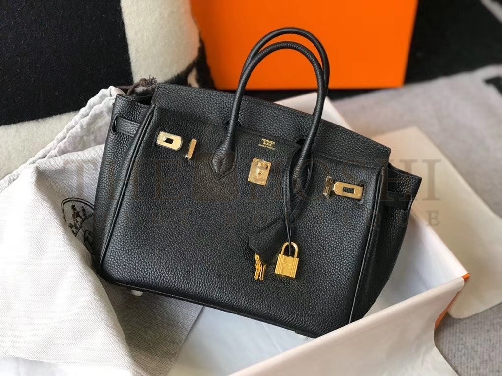 H**me5 Birkin 25cm Bag In Black Clemence Leather Master Quality
