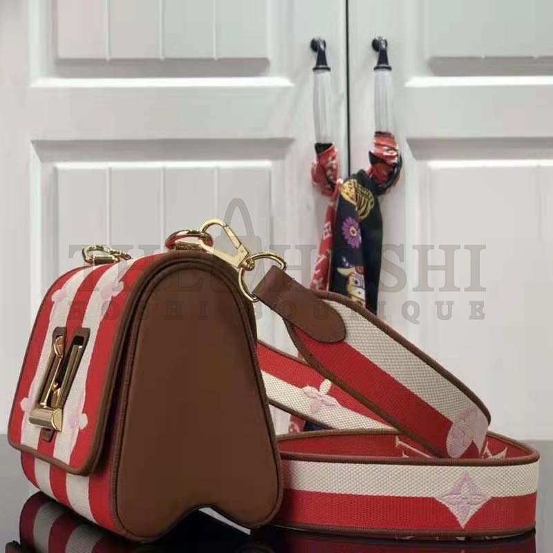 L0vis Vvtt0n LV Women Capucines BB Handbag Red Smooth Calfskin and Embroidered Canvas Master Quality