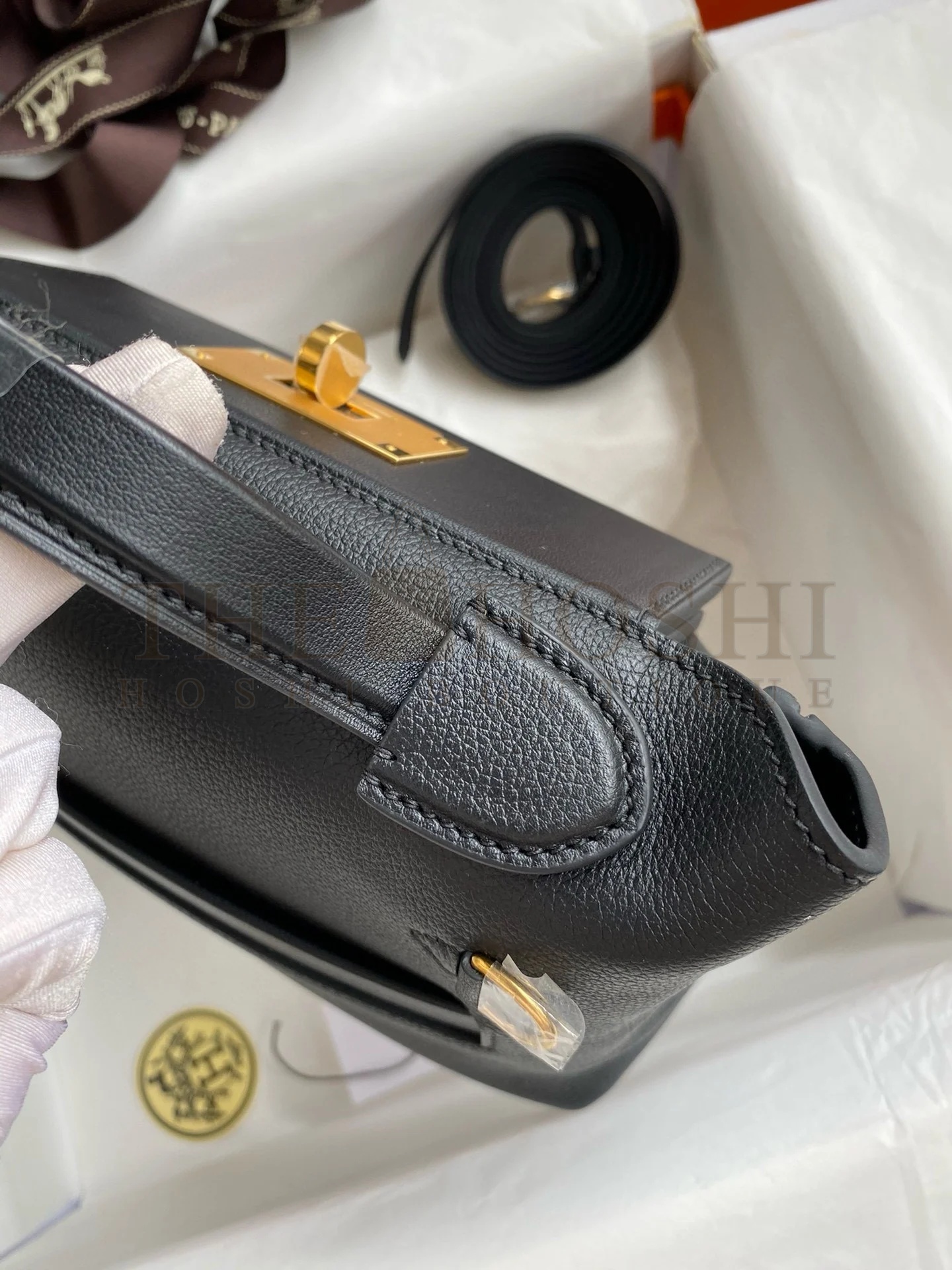 H**me5 24/24 Mini 21 Handmade Bag in Black Evercolor Leather Master Quality