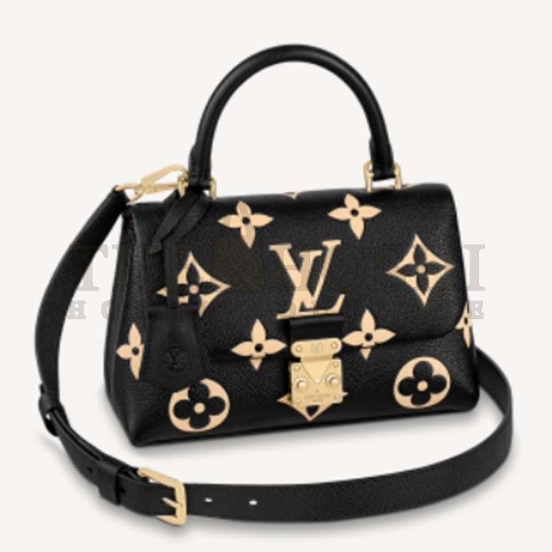 L0vis Vvtt0n LV Women Madeleine BB Handbag Black Beige Embossed Grained Cowhide Leather Master Quality