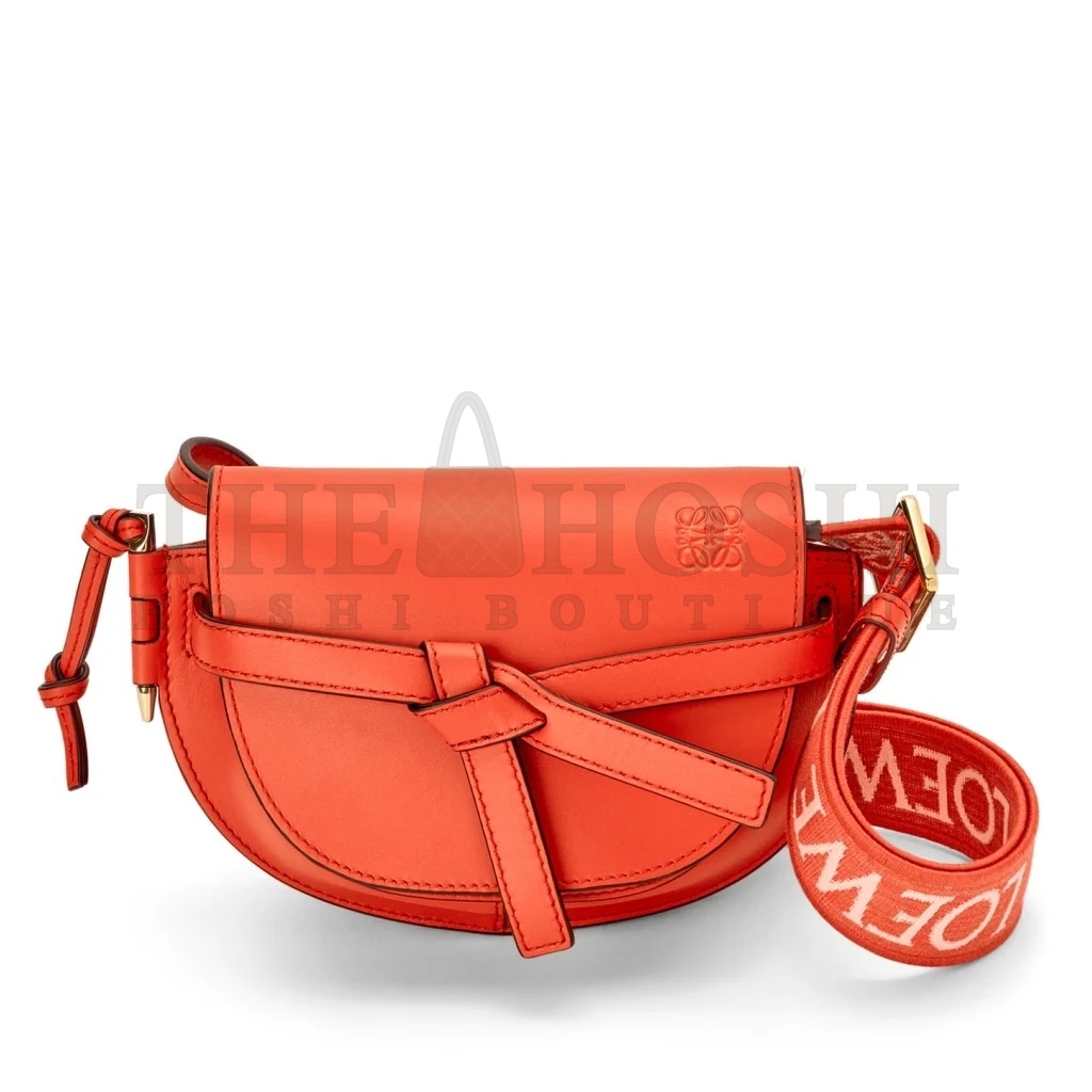 L0ew* Gate Dual Mini Bag in Sunrise Orange Calfskin Master Quality