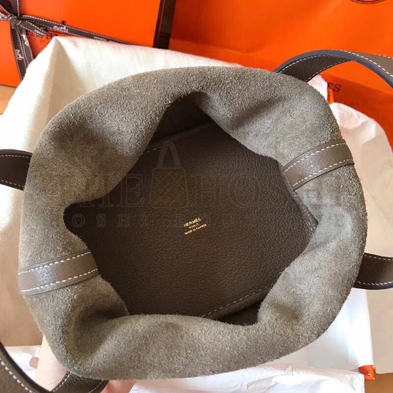 H**me5 Taupe Picotin Lock MM 22cm Handmade Bag Master Quality