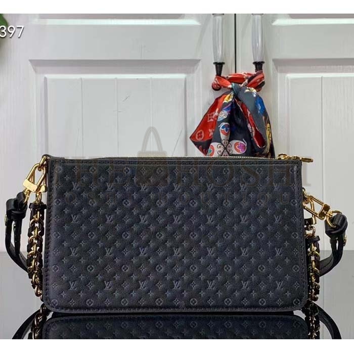 L0vis Vvtt0n LV Women Lexington Pouch Black Monogram-Embossed Calf Leather Master Quality