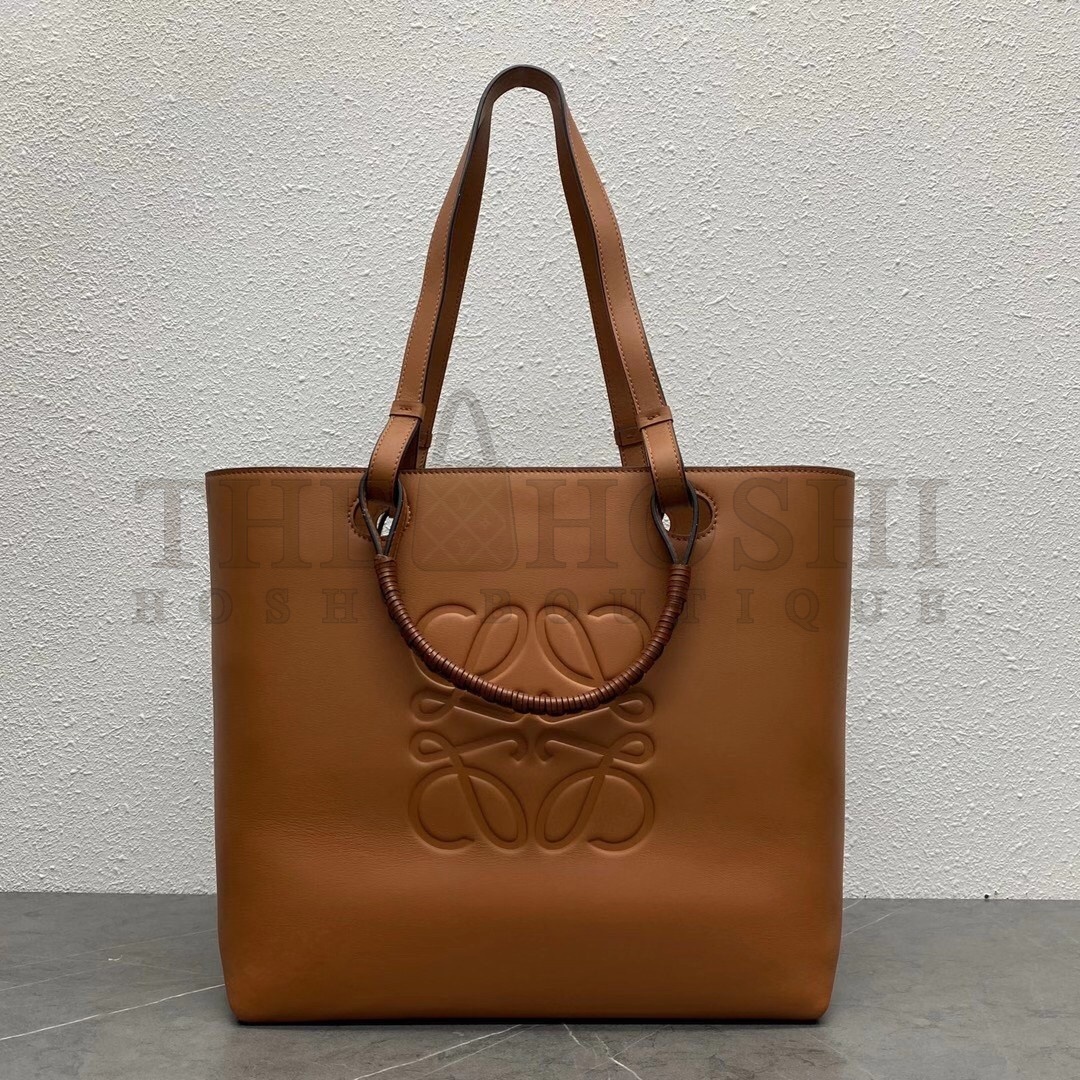 L0ew* Anagram Medium Tote Bag In Brown Calfskin Master Quality