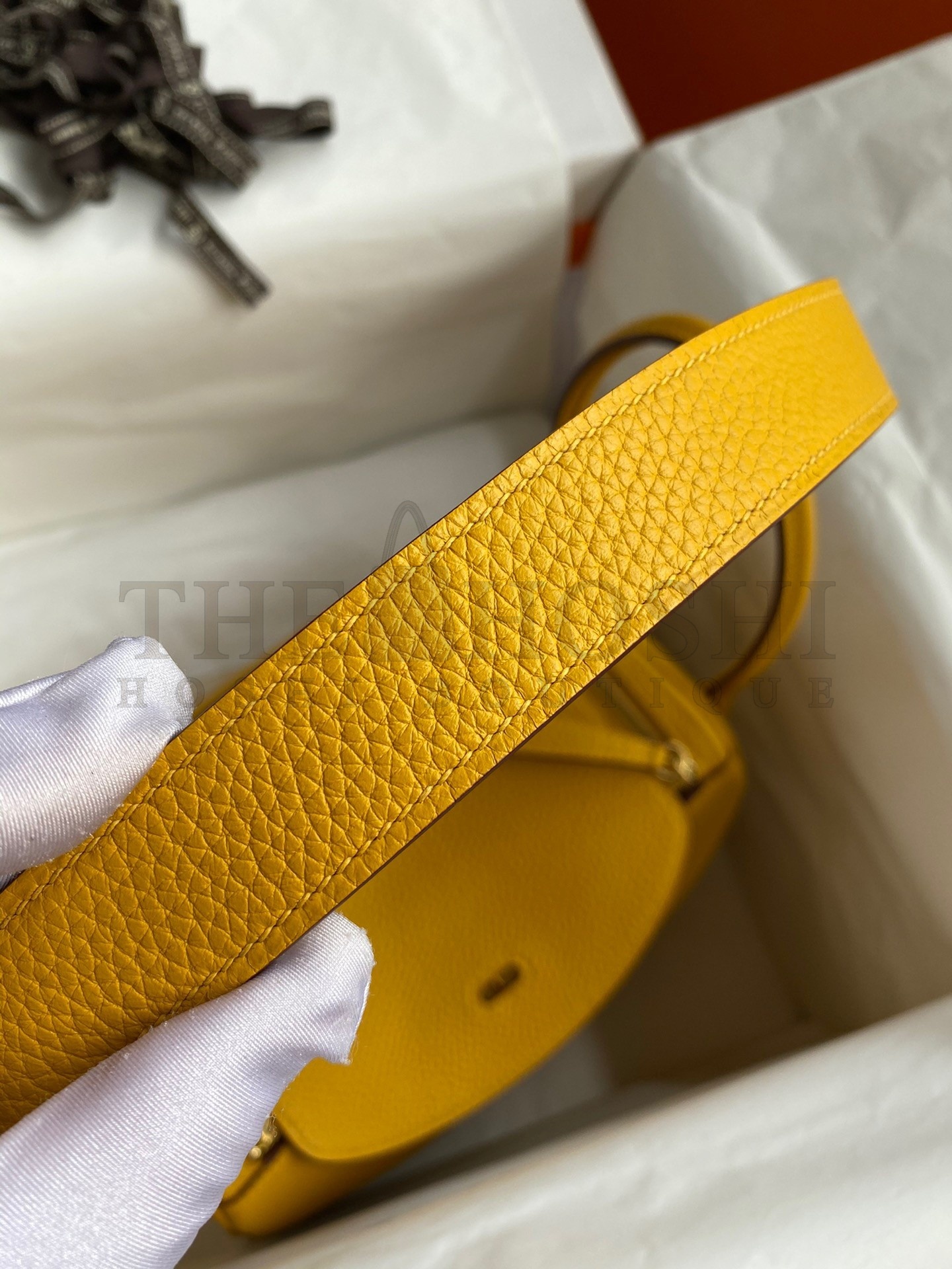 H**me5 Lindy 26 Handmade Bag In Jaune Ambre Clemence Leather Master Quality