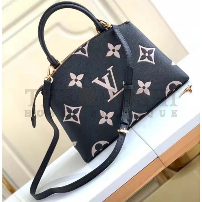 L0vis Vvtt0n LV Women Petit Palais Handbag Noir Beige Embossed Grained Cowhide Master Quality