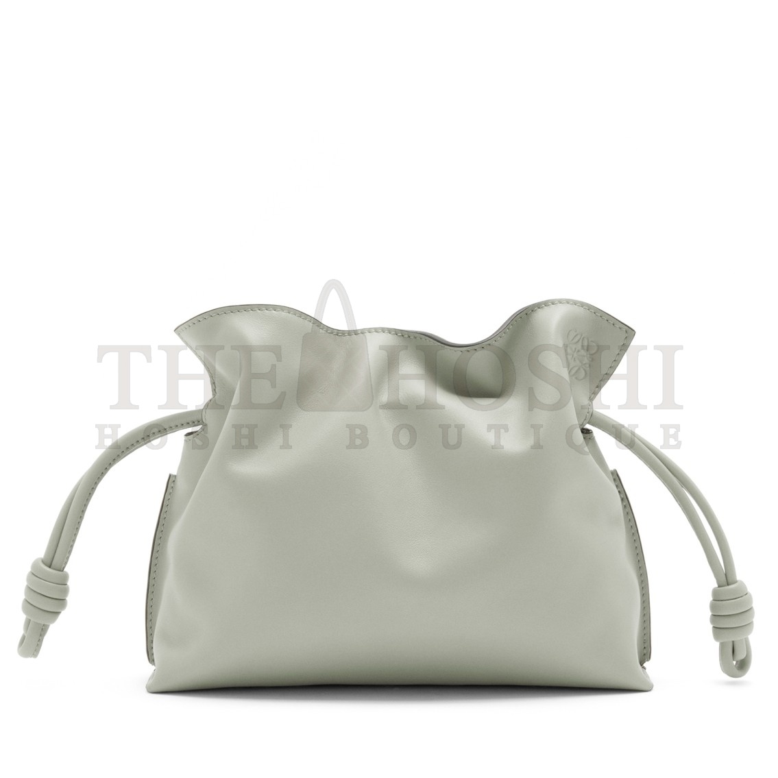 L0ew* Mini Flamenco Clutch Bag In Ash Grey Calfskin Master Quality