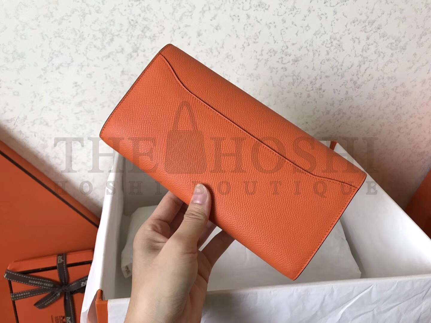 H**me5 Orange Epsom Constance Long Wallet Master Quality