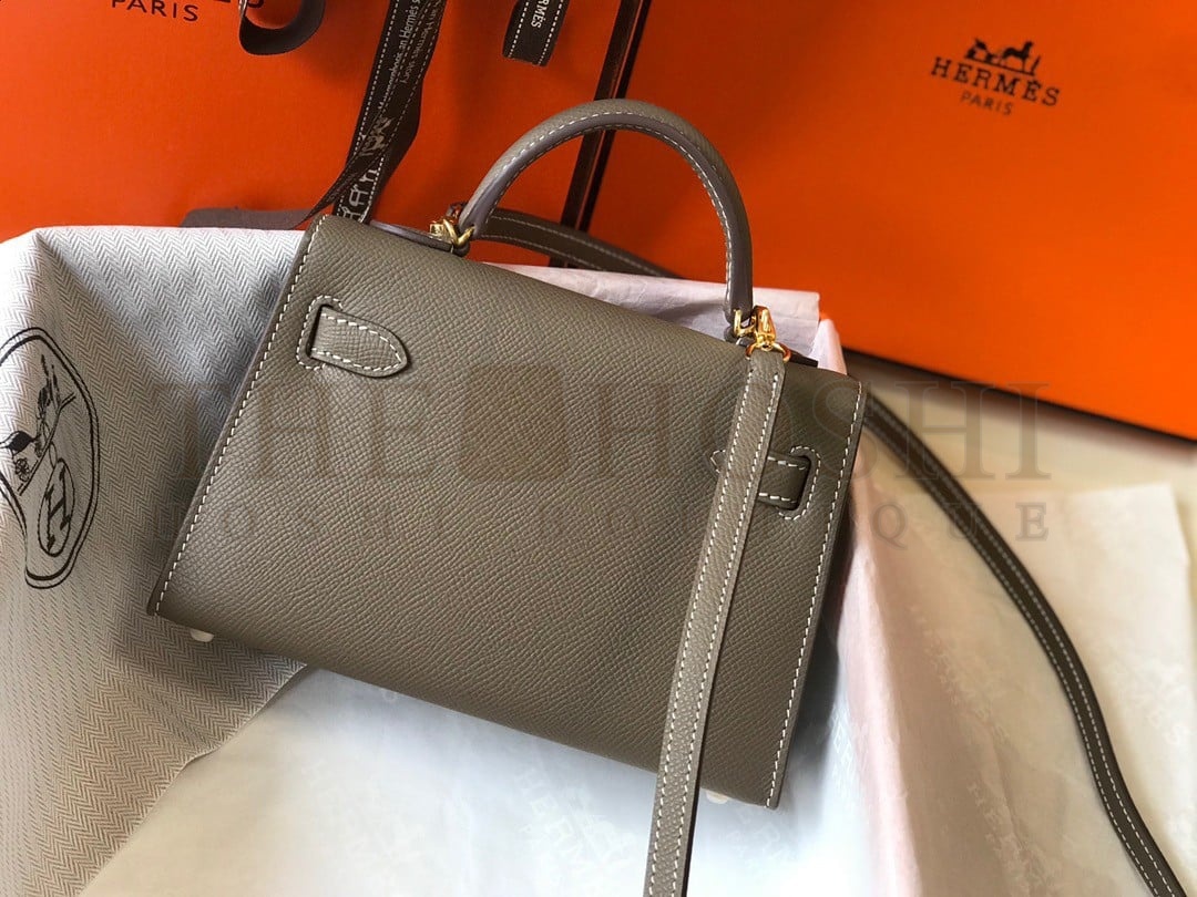 H**me5 Kelly Mini II Sellier Bag In Taupe Epsom Leather Master Quality
