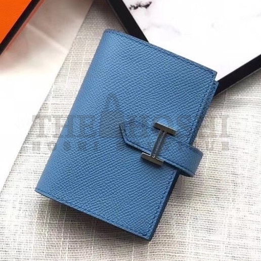H**me5 Bearn Mini Wallet In Sky Blue Epsom Leather Master Quality