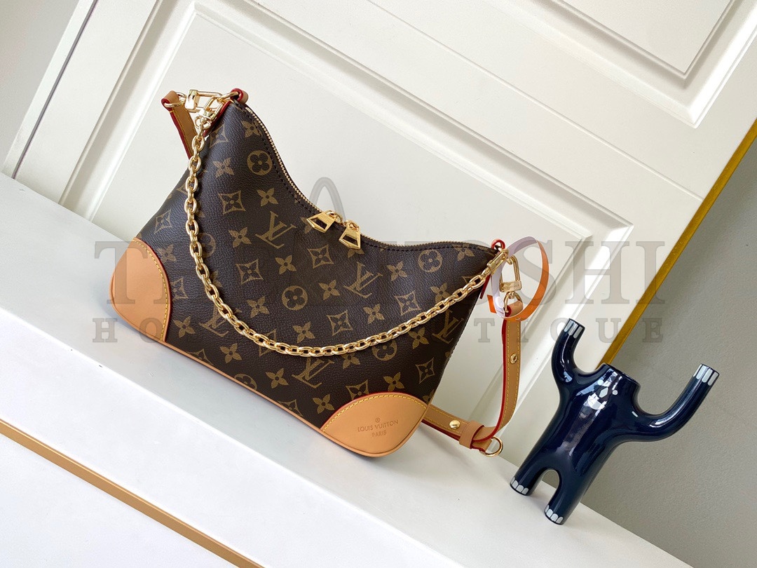 L0vis Vvtt0n LV Women Boulogne Handbag Beige Brown Monogram Coated Canvas M45830 Master Quality