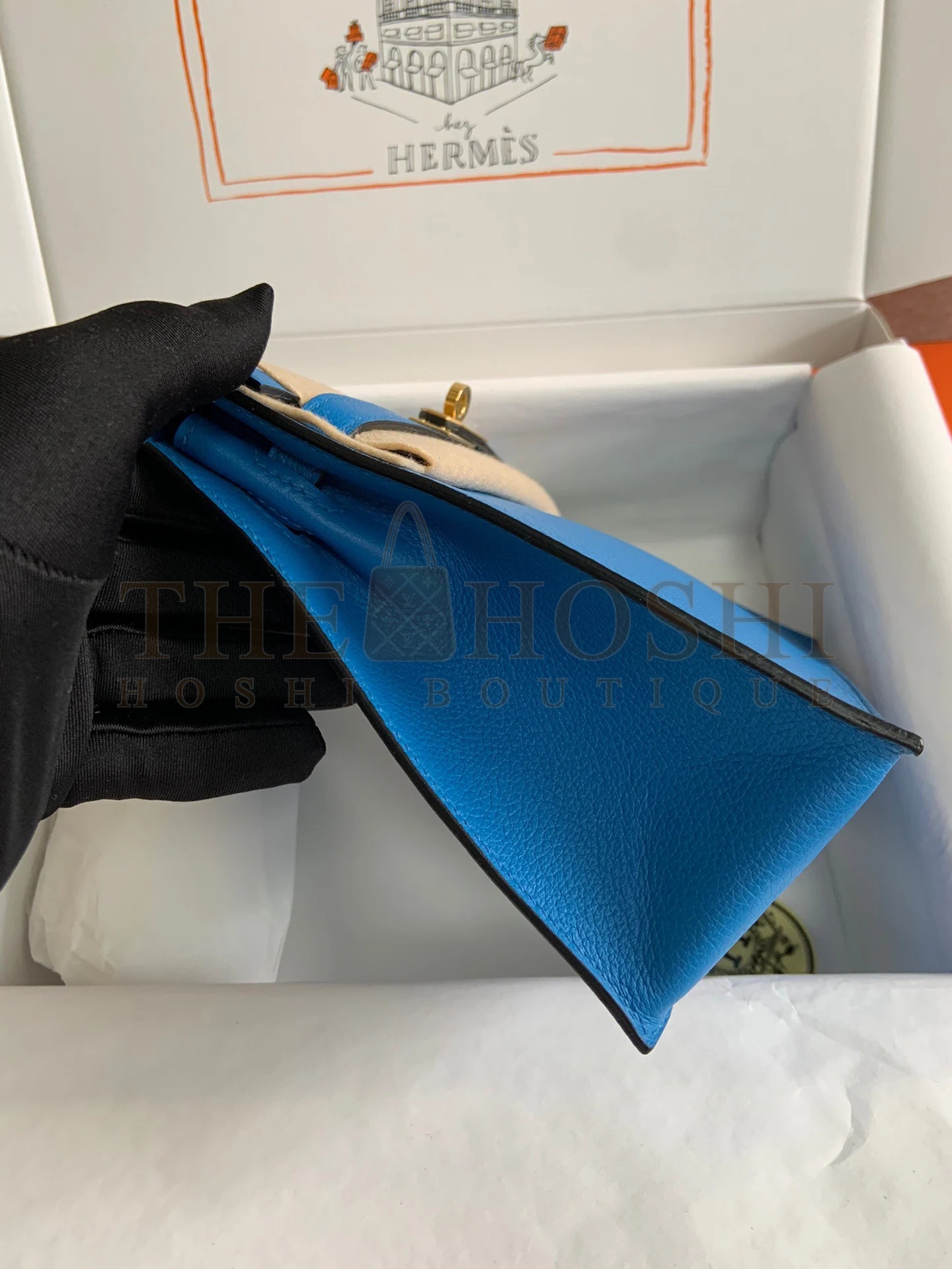 H**me5 Kelly Danse II Handmade Bag In Blue Hydra Evercolor Calfskin Master Quality