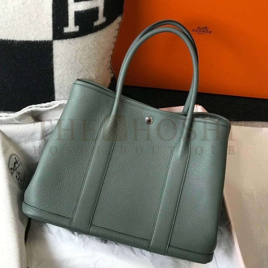 H**me5 Garden Party 36 Bag In Vert Amanda Clemence Leather Master Quality
