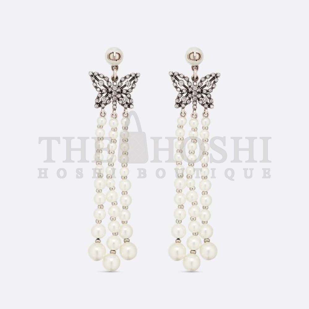 D10r Women Papillon De Nuit Earrings Antique Silver-Finish Metal Master Quality