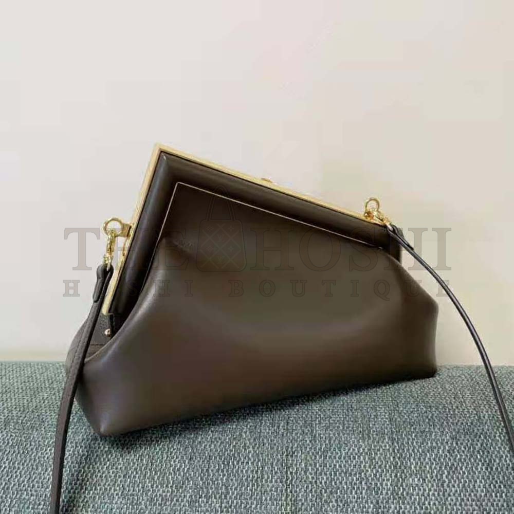 F**di Women First Small Dark Brown Leather Bag Master Quality