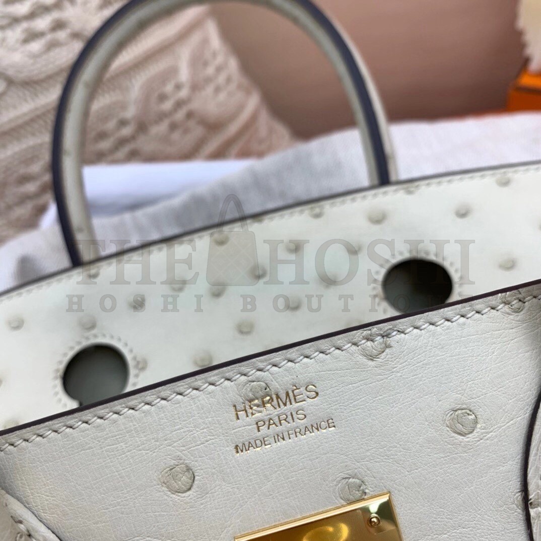 H**me5 Beton Birkin 30cm Ostrich Handmade Bag Master Quality