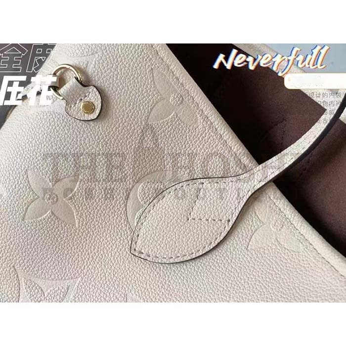 L0vis Vvtt0n Women LV Neverfull MM Carryall Tote Crème Beige Embossed Grained Cowhide M46676 Master Quality