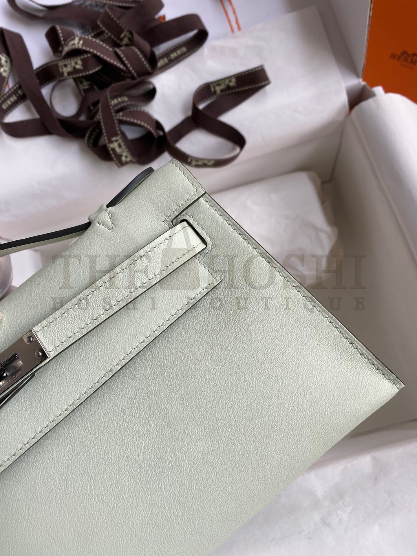 H**me5 Kelly Pochette Handmade Bag In Vert Fizz Swift Calfskin Master Quality