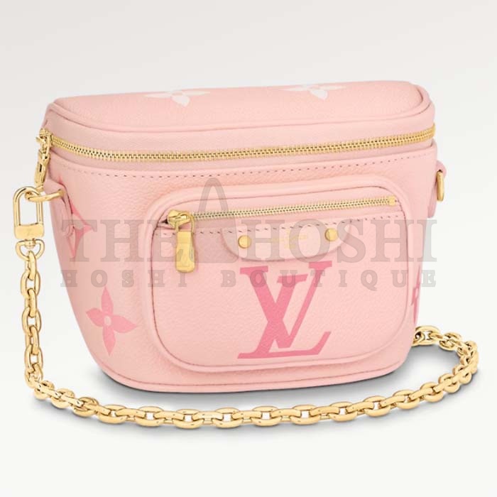 L0vis Vvtt0n LV Women Mini Bumbag Monogram Pink Monogram Empreinte Embossed S*pple Grained Cowhide Master Quality