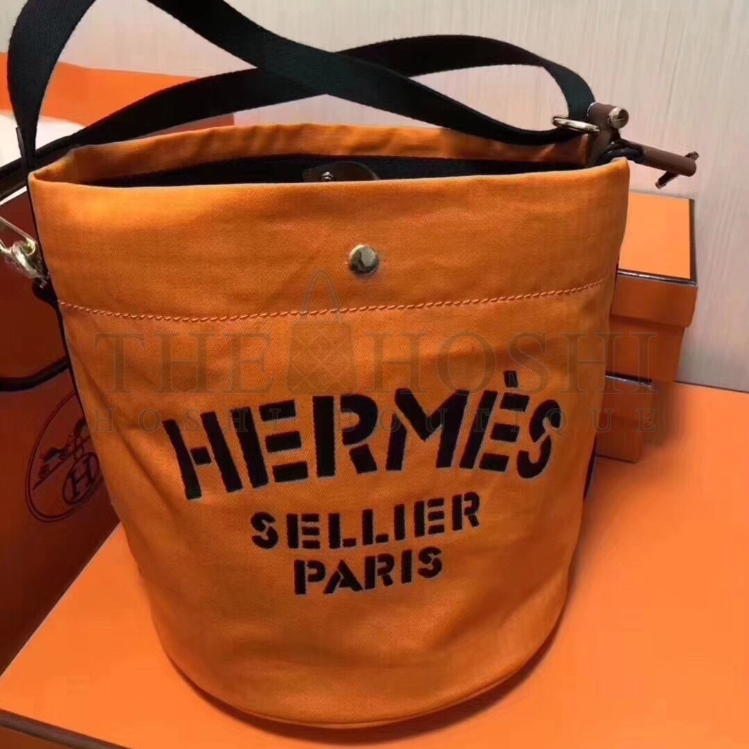 H**me5 Grooming Bucket Bag In Orange Canvas Master Quality