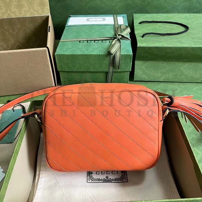 Gvc*1 Women GG Blondie Small Shoulder Bag Orange Leather Round Interlocking G Master Quality