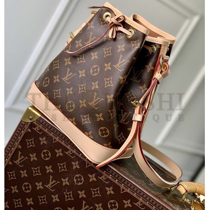 L0vis Vvtt0n LV Women Noé BB Bucket Bag Monogram Coated Canvas Cowhide Leather Master Quality