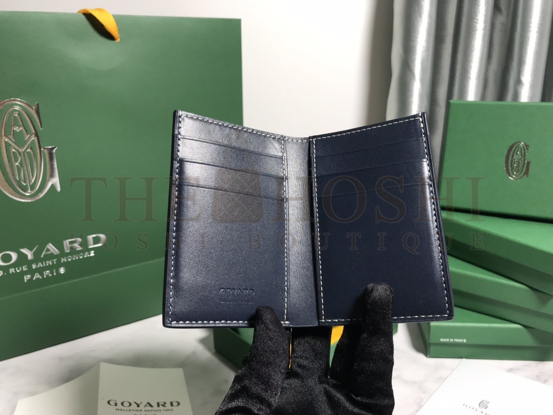 G09ard Card Holder Wallet Blue G09ardine Canvas & Leather Master Quality