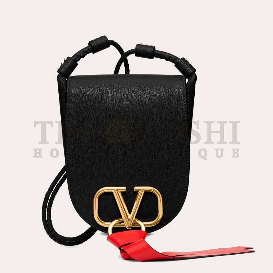 Va1e*ntin0 Small Vring Crossbody Bag In Black Goatskin Master Quality