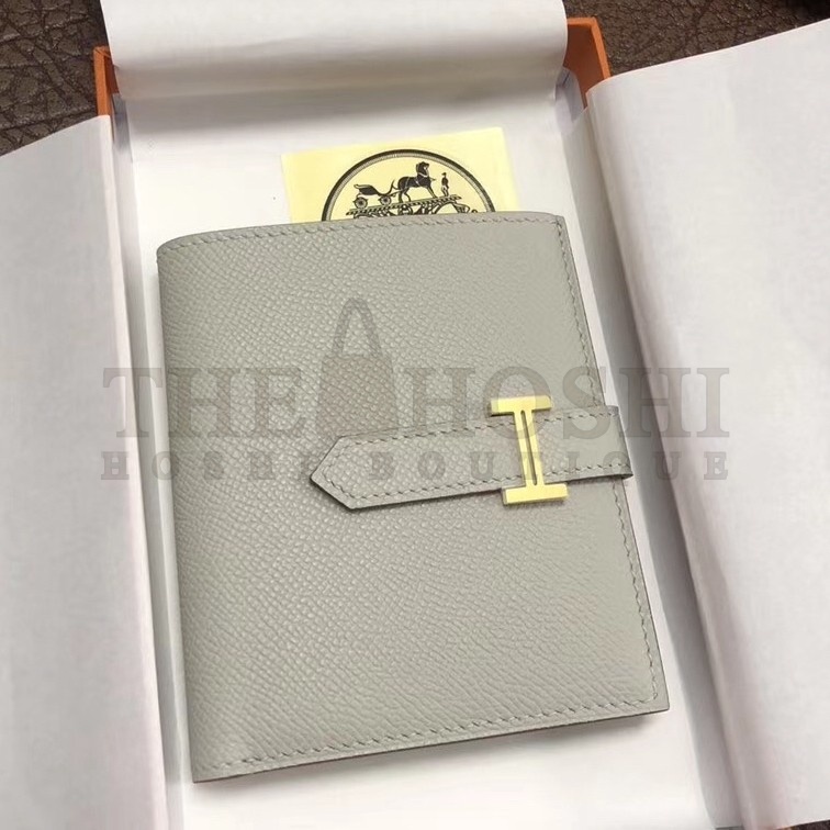 H**me5 Bearn Compact Wallet In Pearl Grey Epsom Leather Master Quality
