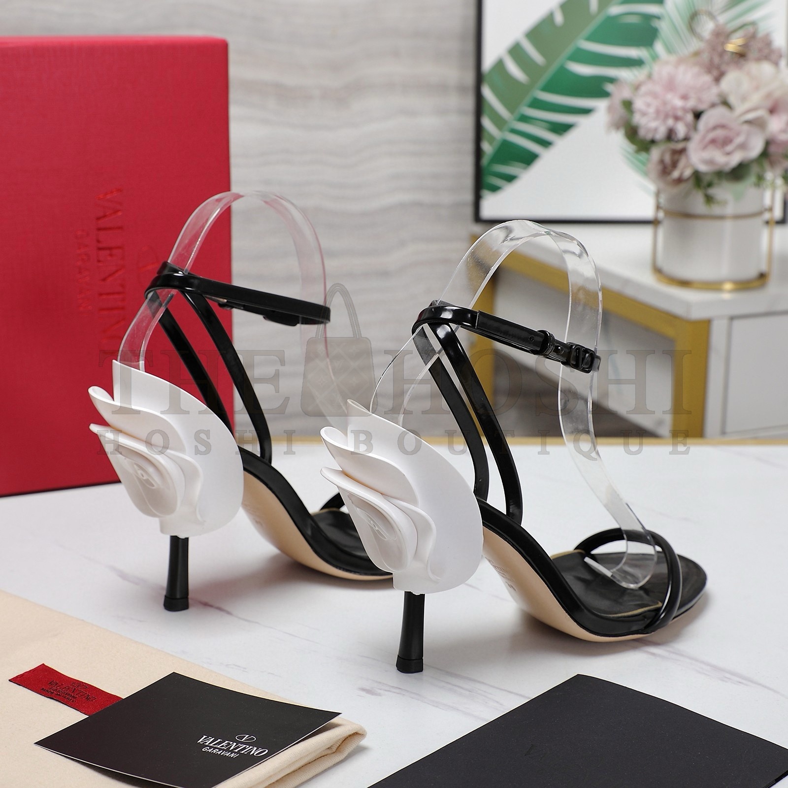 Va1e*ntin0 Roserouche Sandals 1959 100mm in Black Calfskin Master Quality