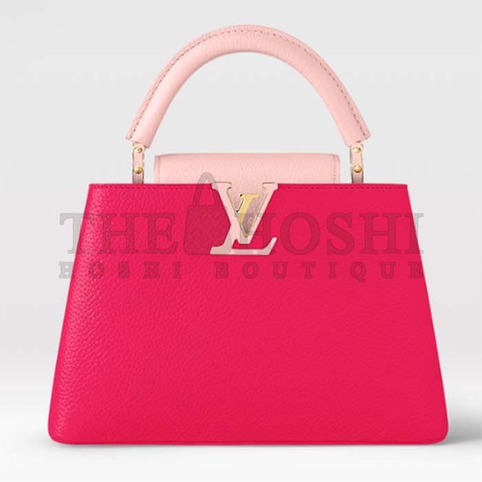 L0vis Vvtt0n LV Women Capucines BB Handbag Magenta Jasmine Pink Taurillon Cowhide Leather Master Quality