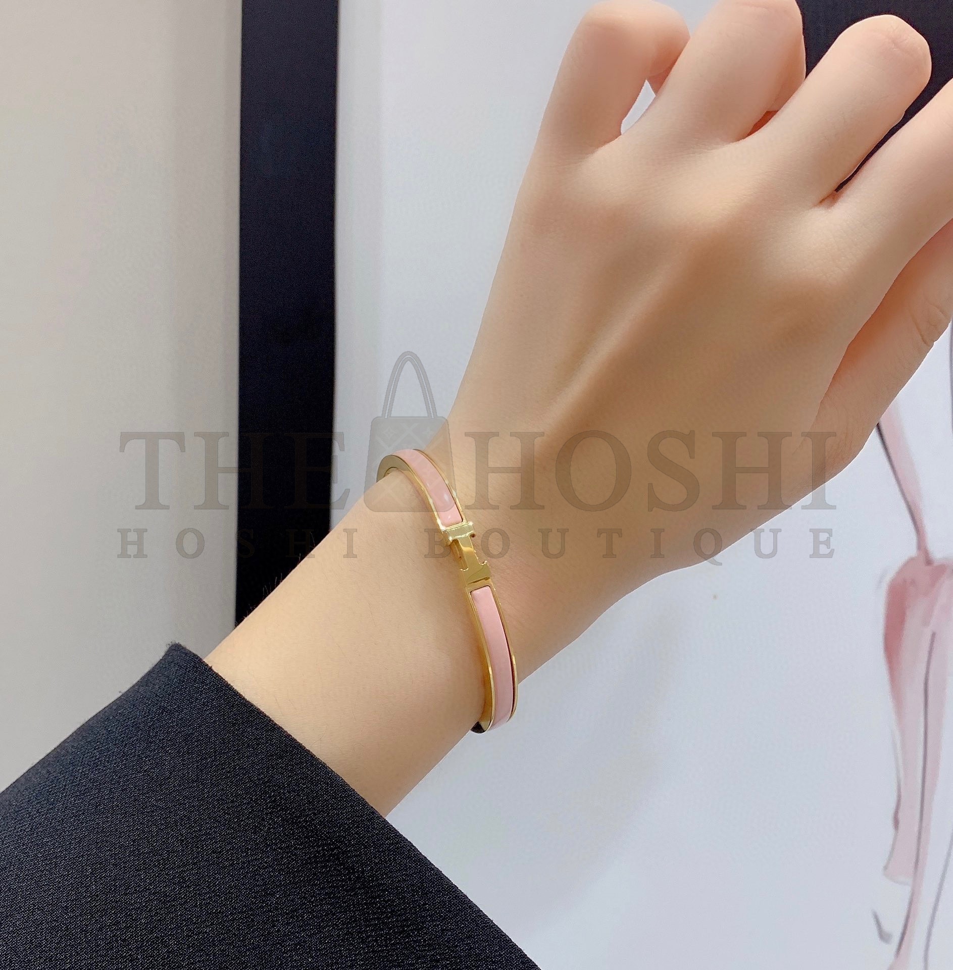 H**me5 H Clic ,pink enamel bracelet, narrow version Master Quality