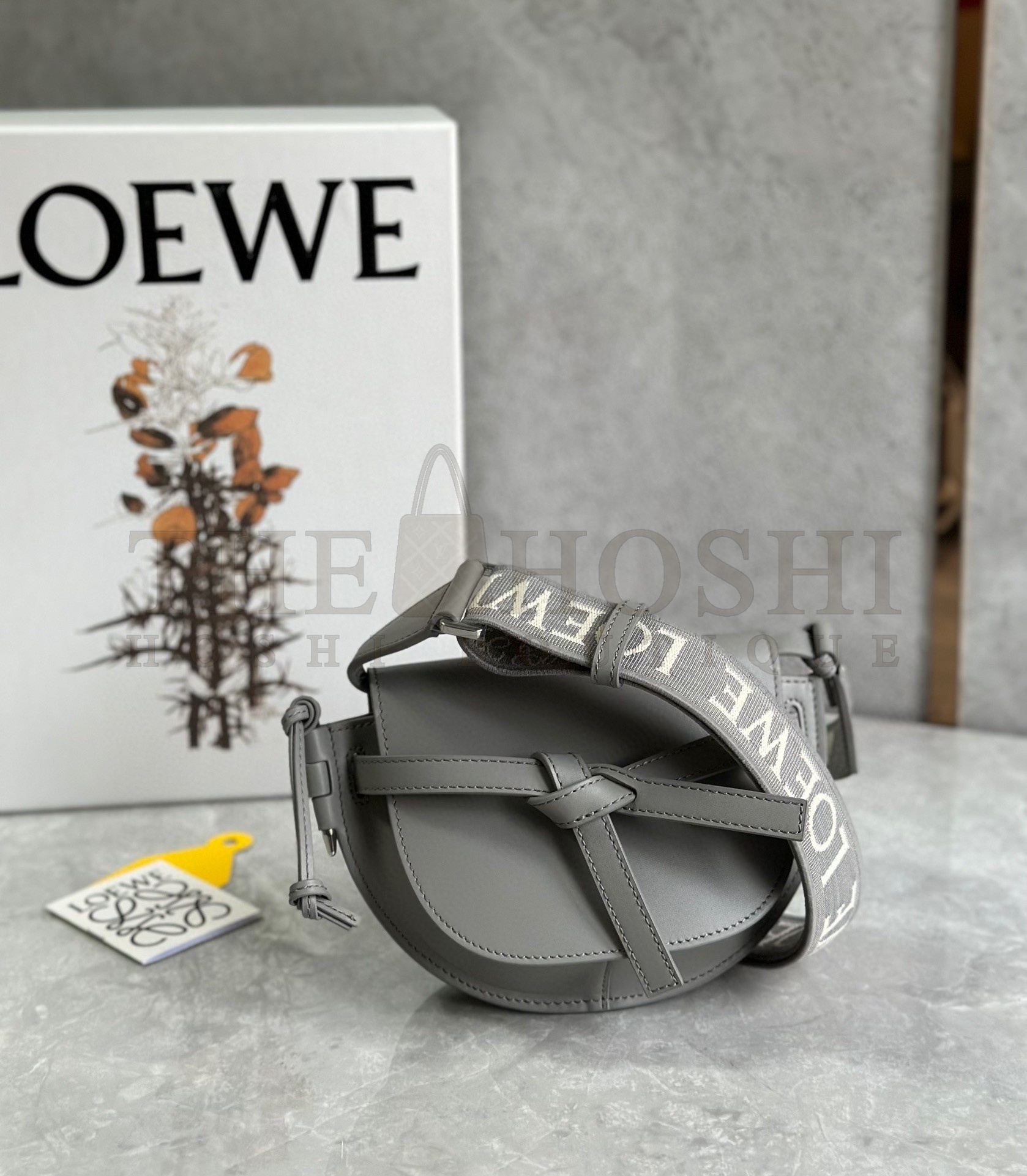 L0ew* Gate Dual Mini Bag In Grey Calfskin Master Quality