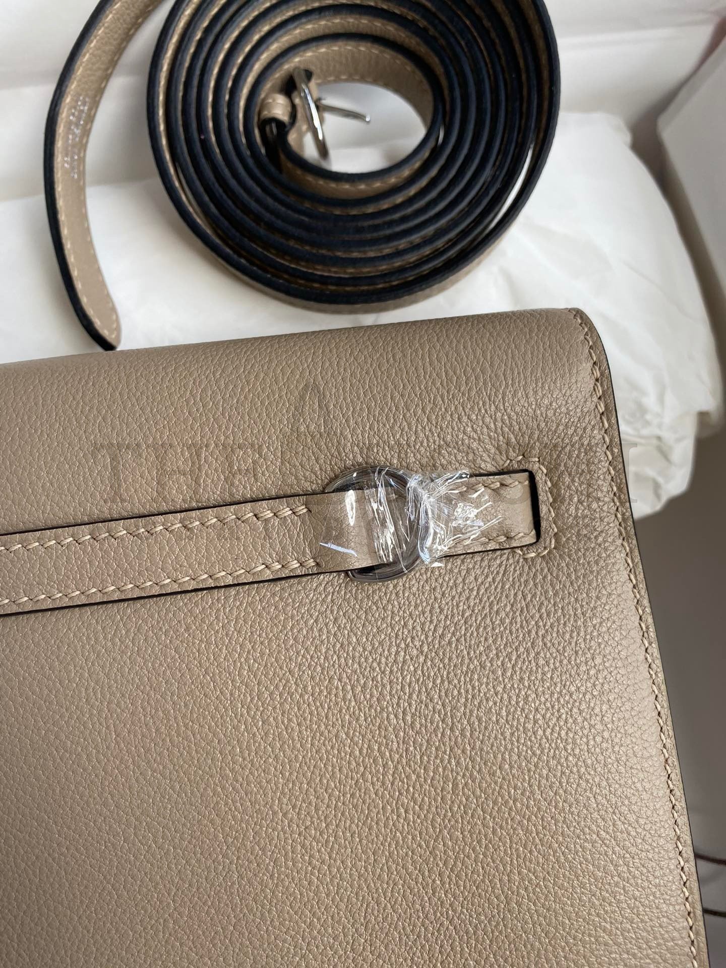 H**me5 Kelly Danse II Handmade Bag In Gris Tourterelle Evercolor Calfskin Master Quality