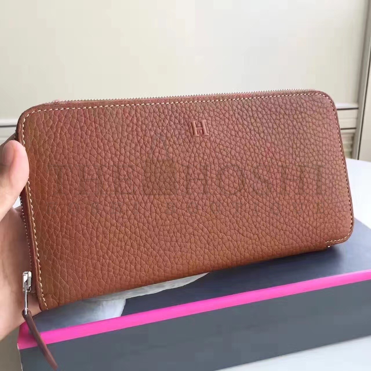H**me5 Brown Clemence Azap Zipped Wallet Master Quality