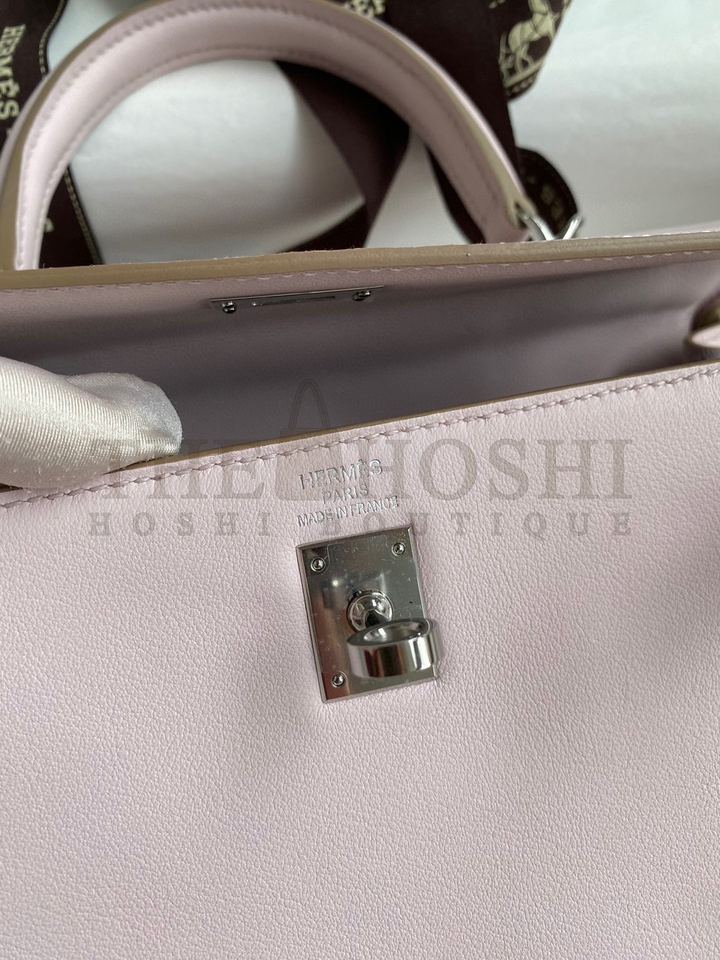 H**me5 Kelly Retourne 25 Handmade Bag In Mauve Pale Swift Calfskin Master Quality