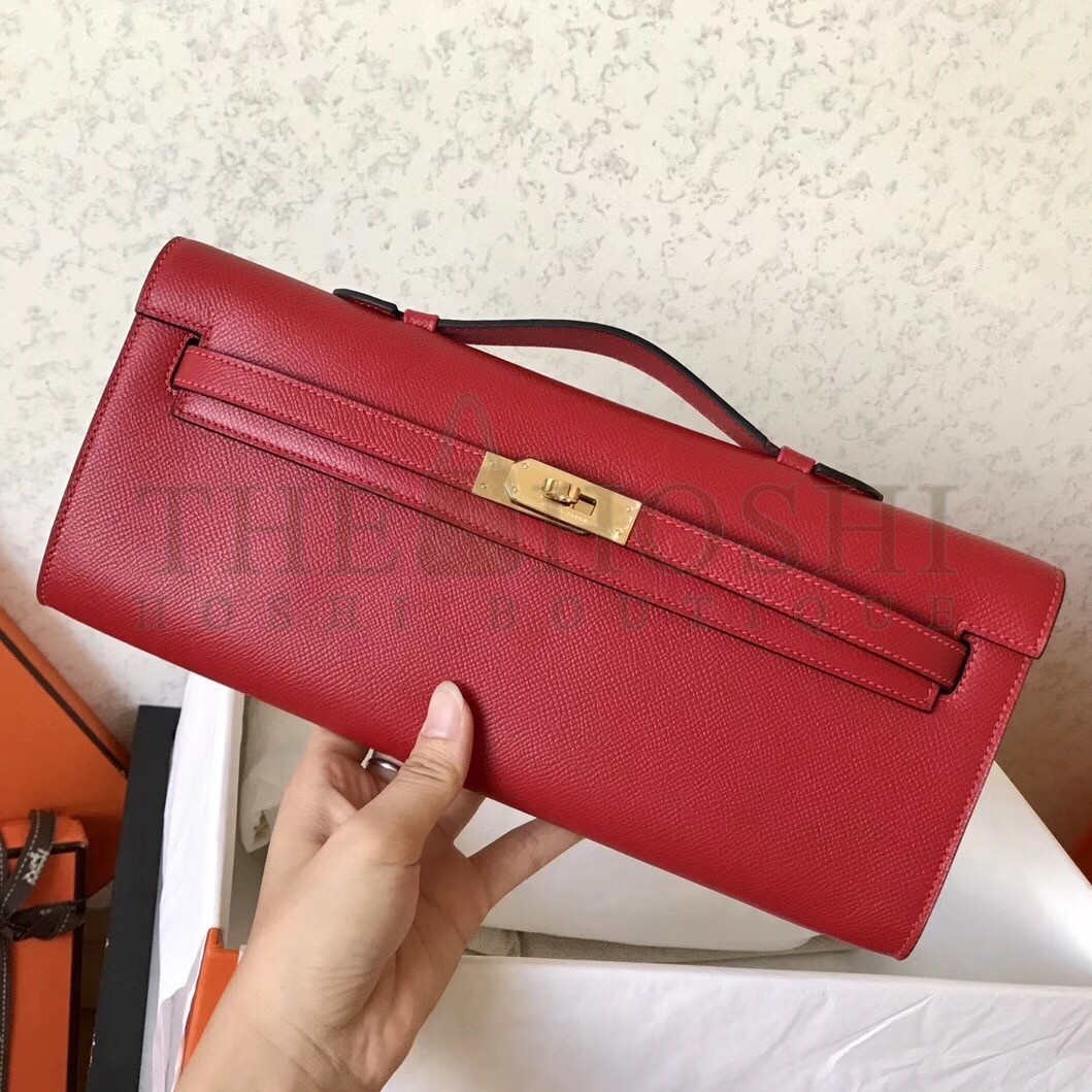 H**me5 Red Epsom Kelly Cut Handmade Bag Master Quality