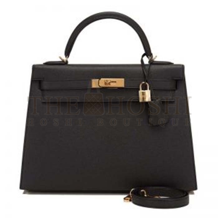 H**me5 Women Kelly Sellier 32 Bag in Togo Leather with Gold Hardware-Black Master Quality