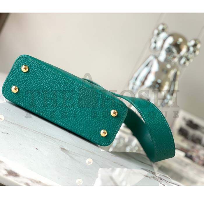 L0vis Vvtt0n LV Women Capucines Mini Handbag Emerald Green Mint Taurillon Master Quality