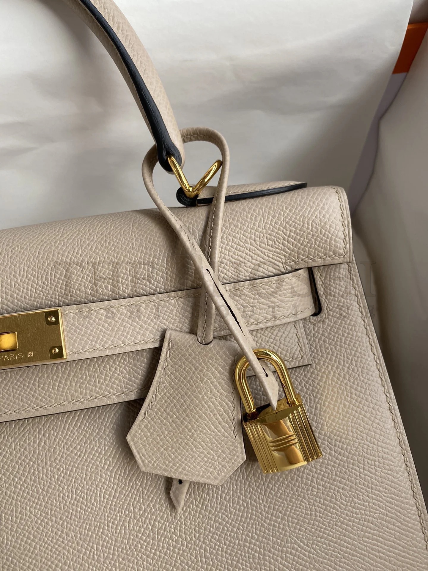 H**me5 Kelly Sellier 28 Handmade Bag In Trench Epsom Calfskin Master Quality