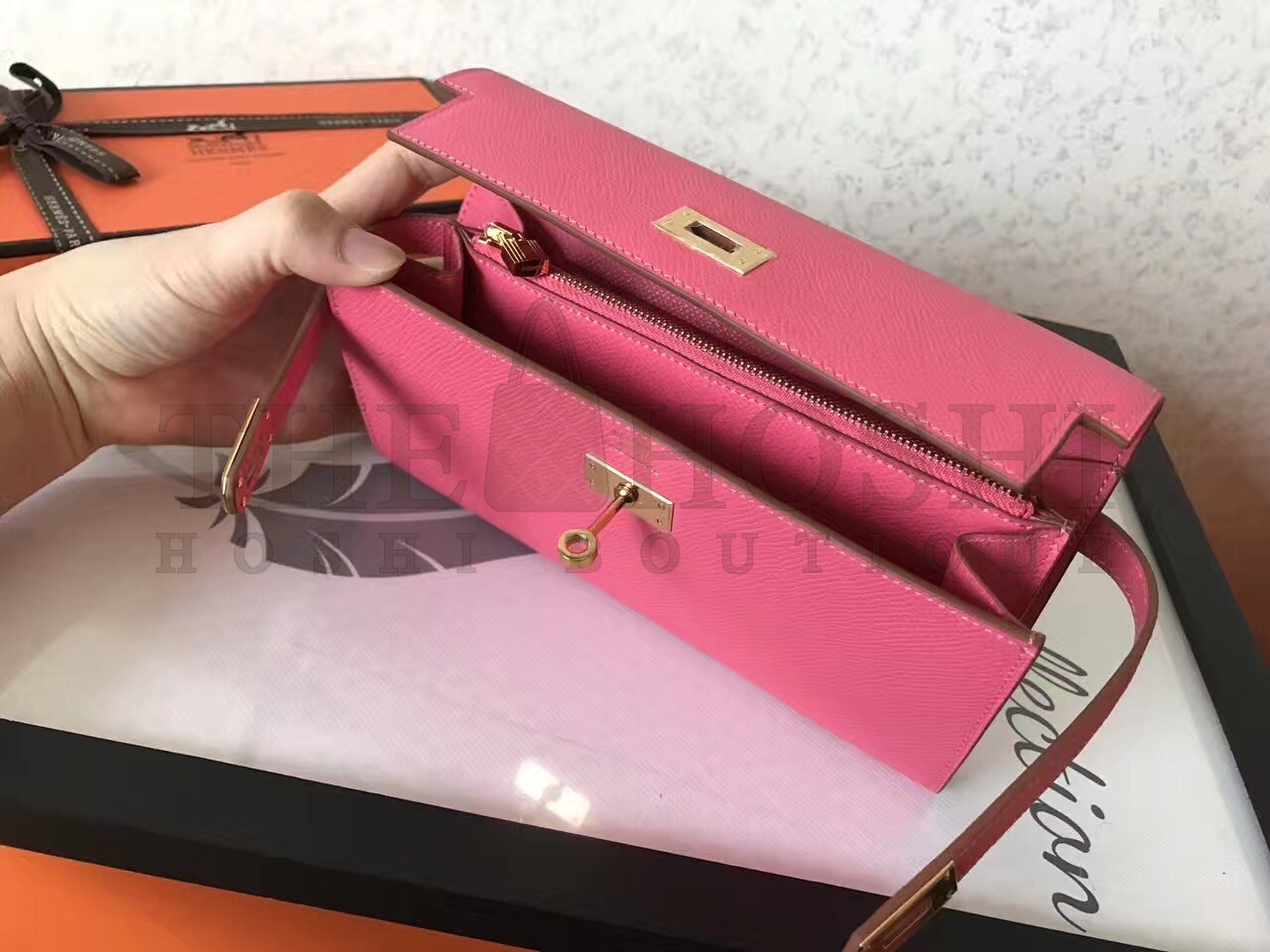 H**me5 Kelly Classic Long Wallet In Pink Epsom Leather Master Quality