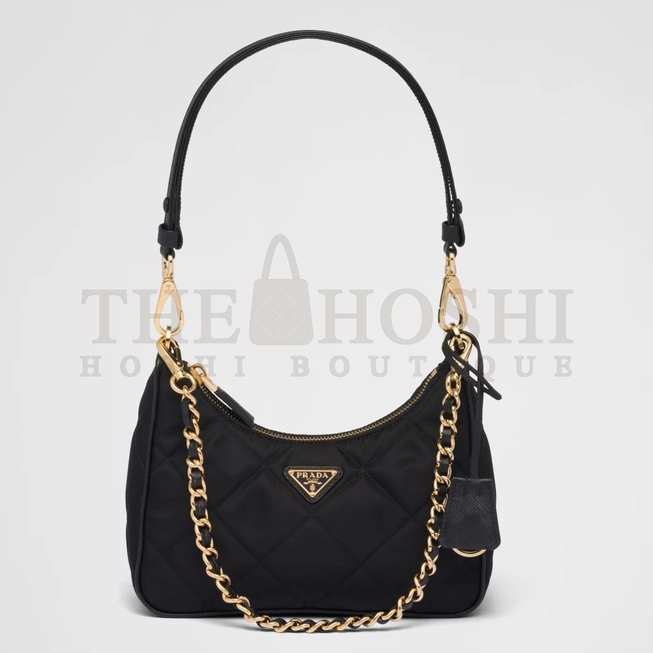 Pra*a Re-Edition 1995 Chaine Mini Bag in Black Re-Nylon Master Quality