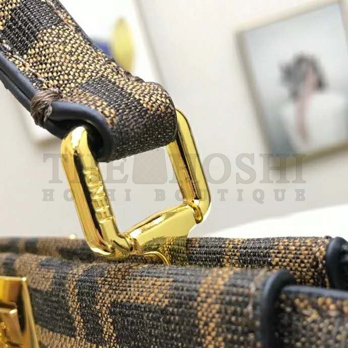 F**di Women Peekaboo Iconic Mini Jacquard Fabric Interlace Bag FF Master Quality